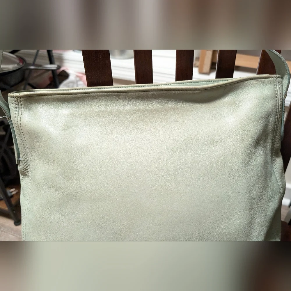 Vintage Coach leather soho zip boho shoulder bag aqua green M6H-4161,made in USA - Picture 5 of 16